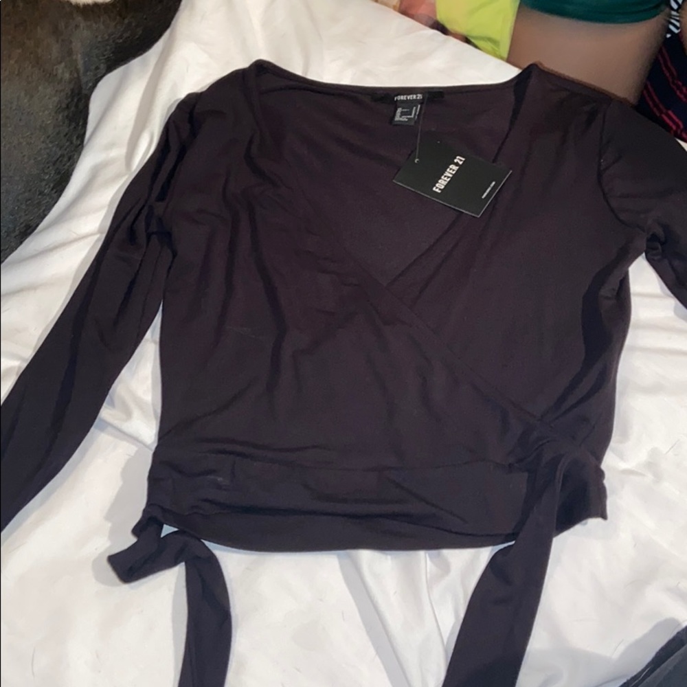 A long sleeve v neck shirt